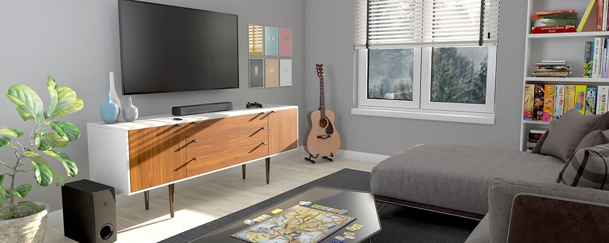 Lifestyle image of a living room with SR-C30A Sound Bar